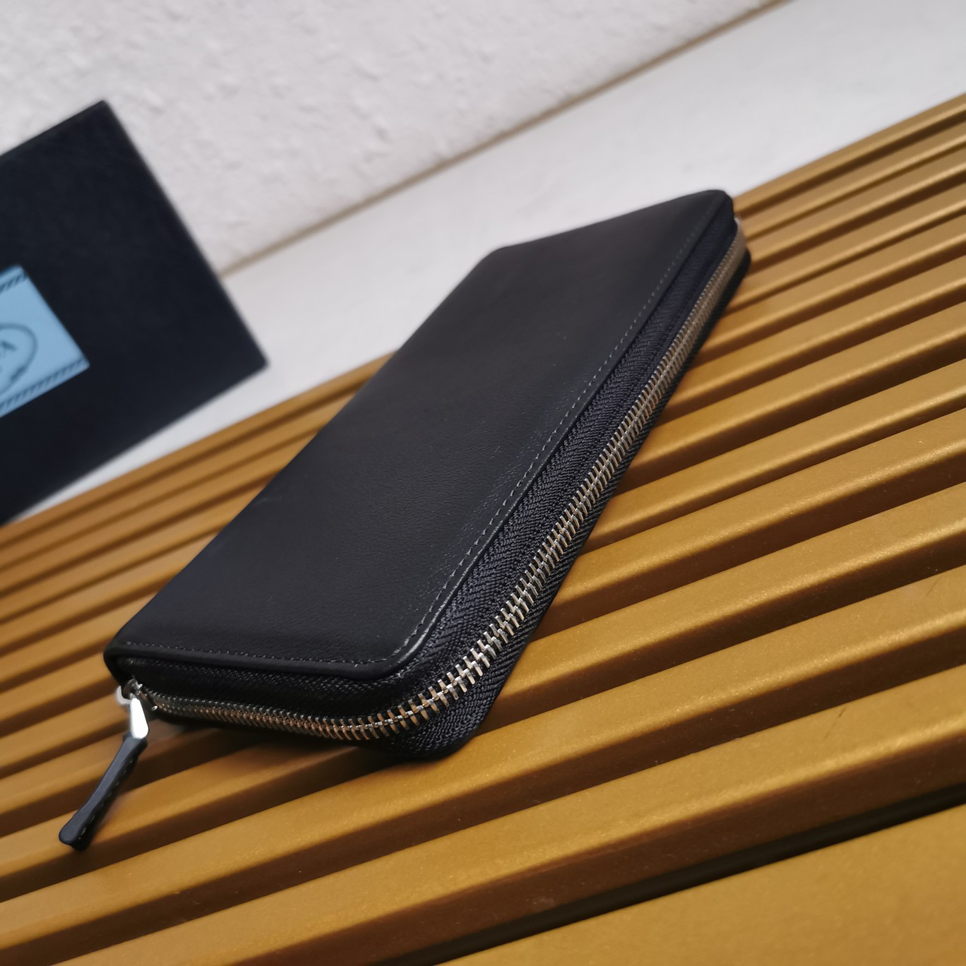 Bagsaaa Pra*a Large leather wallet black - 20cm
