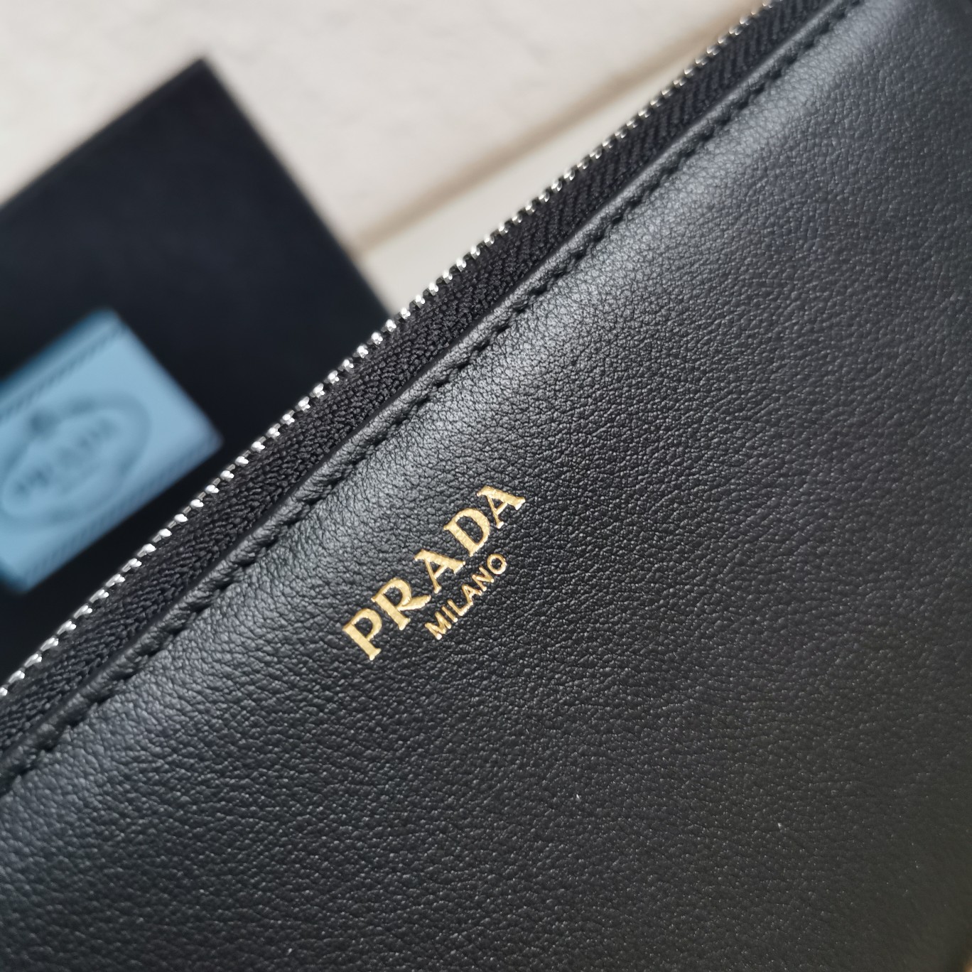 Bagsaaa Pra*a Large leather wallet black - 20cm