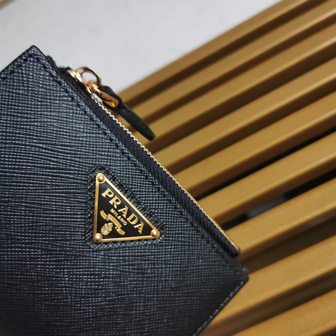 Bagsaaa Pra*a Small Saffiano leather wallet black - 11.5x8.5 cm