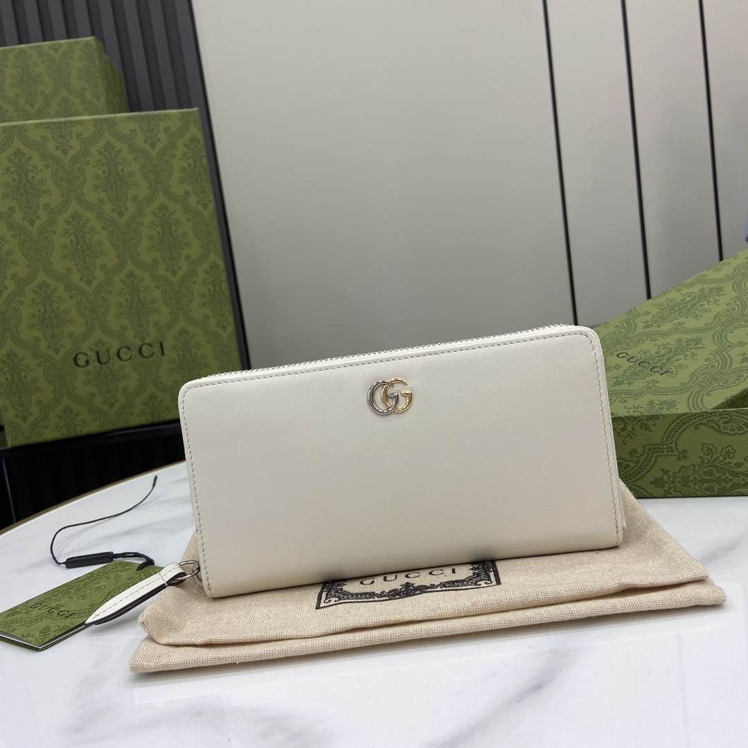 Bagsaaa Gvc*1 GG Marmont zip-around wallet 790057 white - 19.5 cm