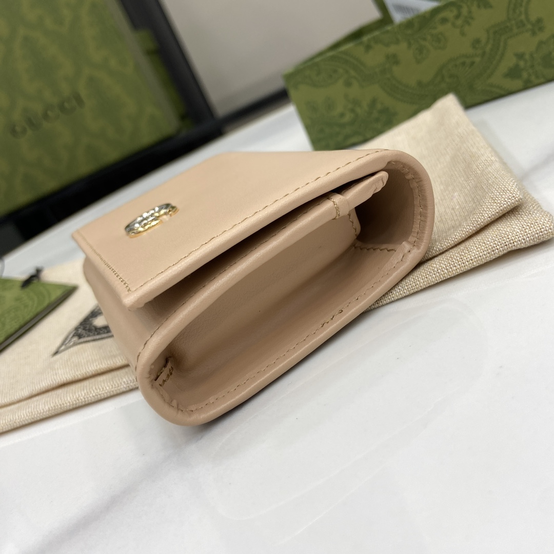 Bagsaaa Gvc*1 GG Marmont card case wallet 790067 beige - 11cm