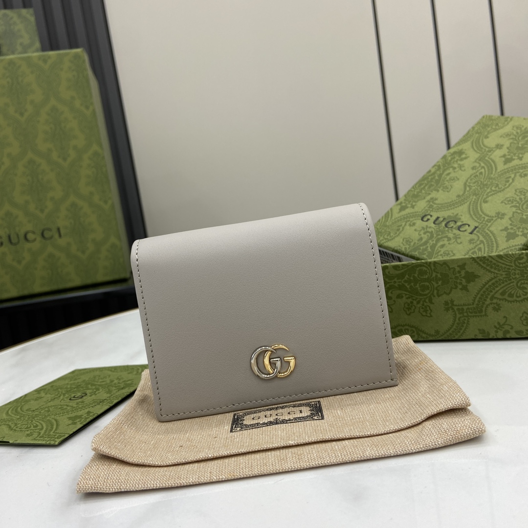 Bagsaaa Gvc*1 GG Marmont card case 790055 gray - 11cm