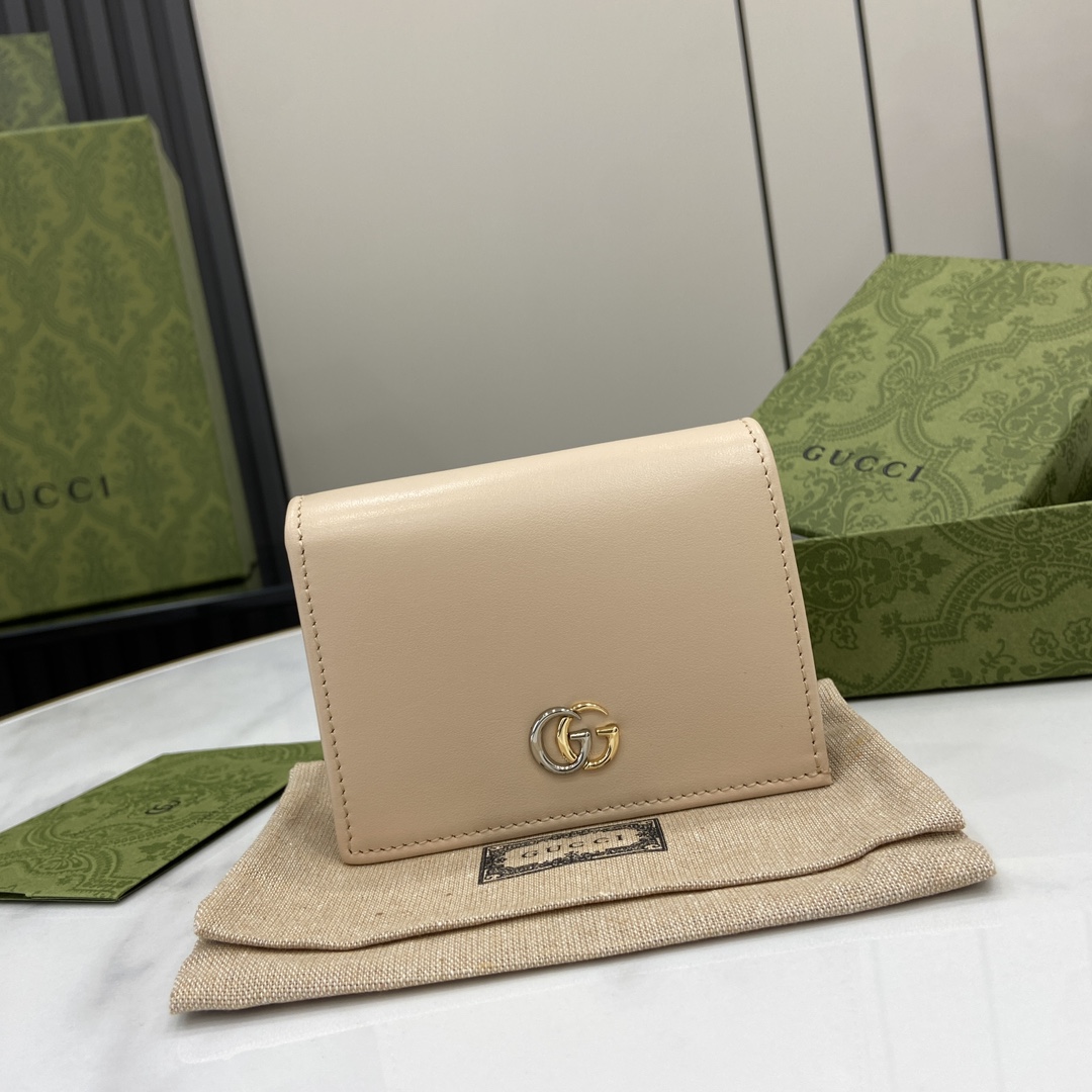 Bagsaaa Gvc*1 GG Marmont card case 790055 beige - 11cm