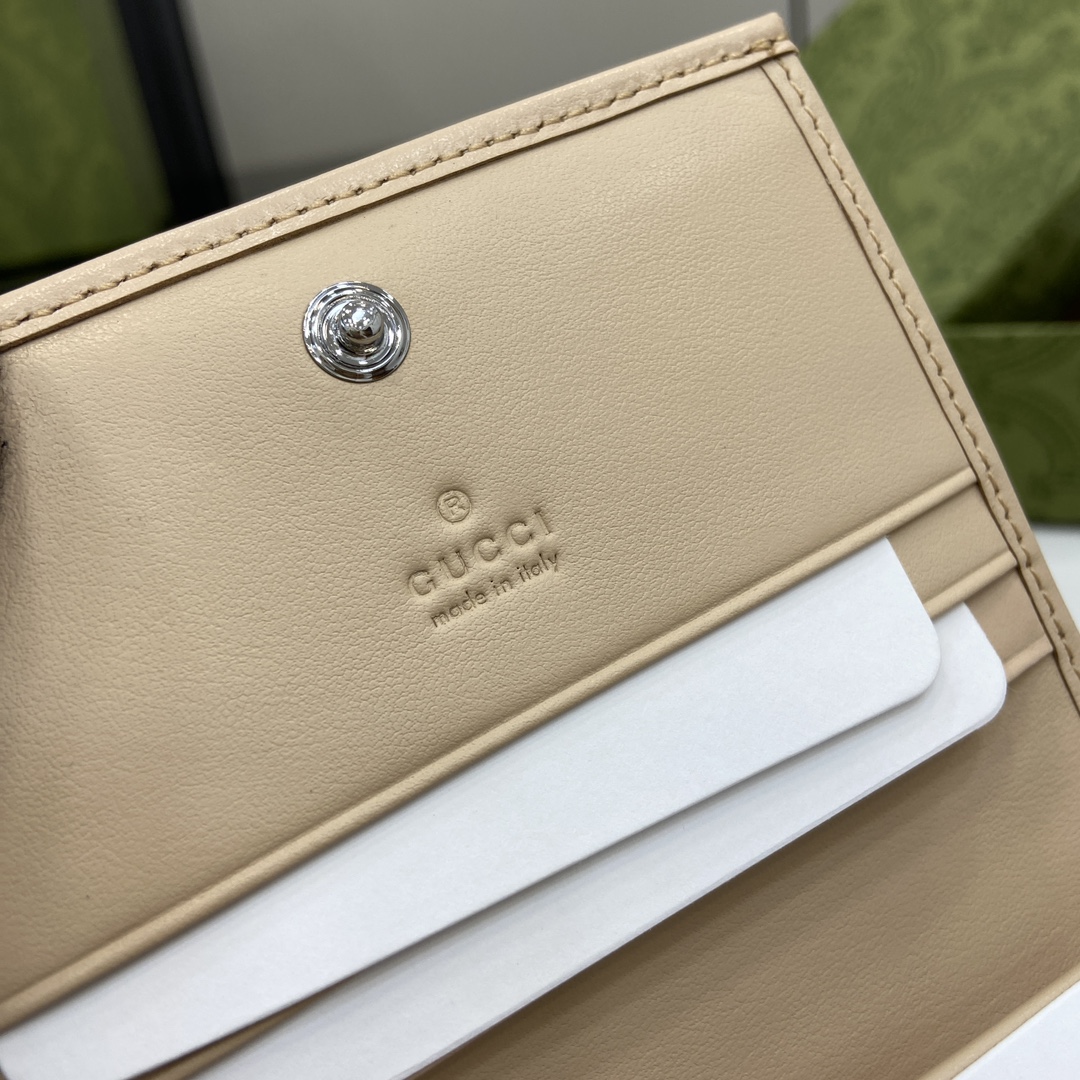 Bagsaaa Gvc*1 GG Marmont card case 790055 beige - 11cm