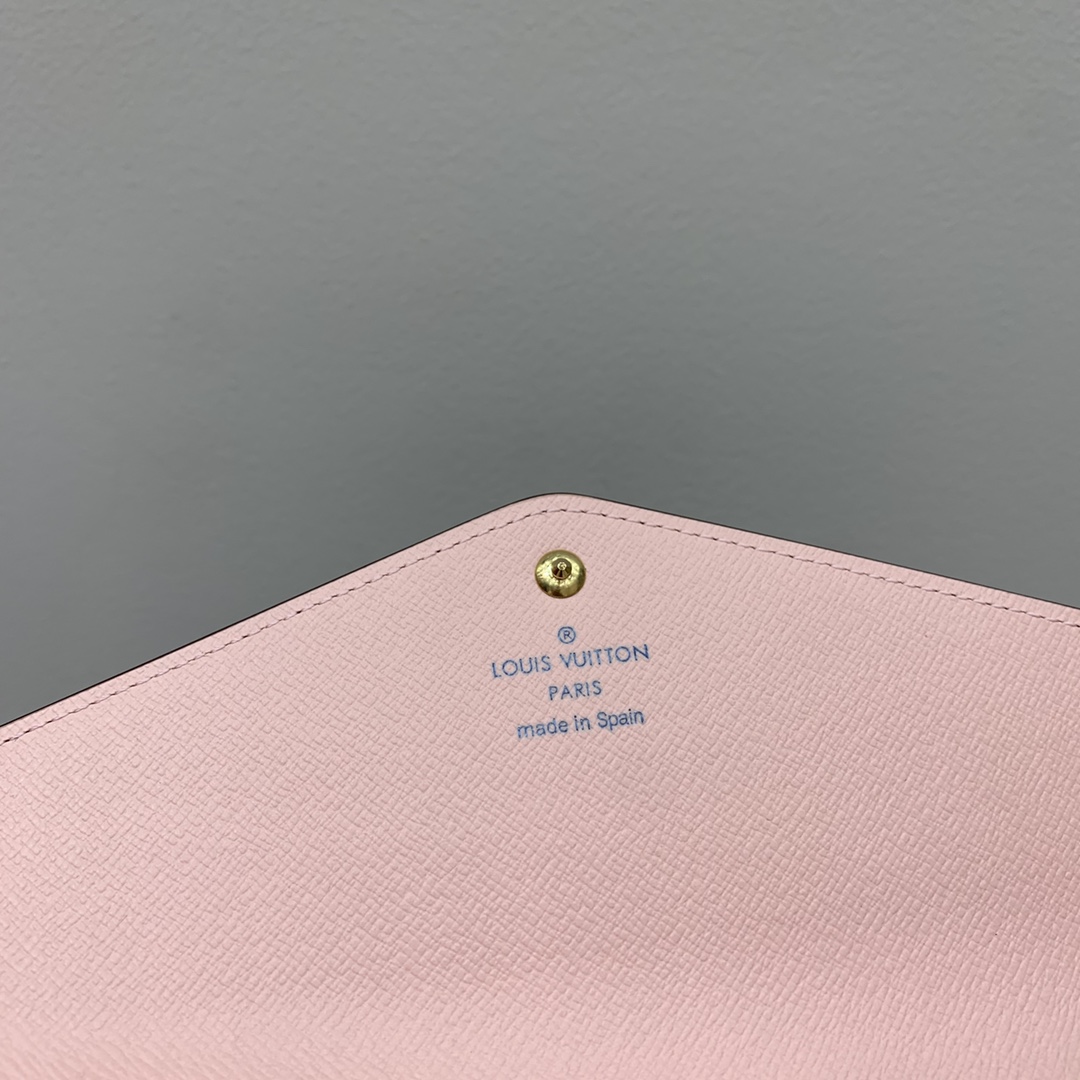 Bagsaaa L0vis Vvtt0n M62235 Sarah Wallet Pink Inside - 19 x 10.5 x 2.5 cm