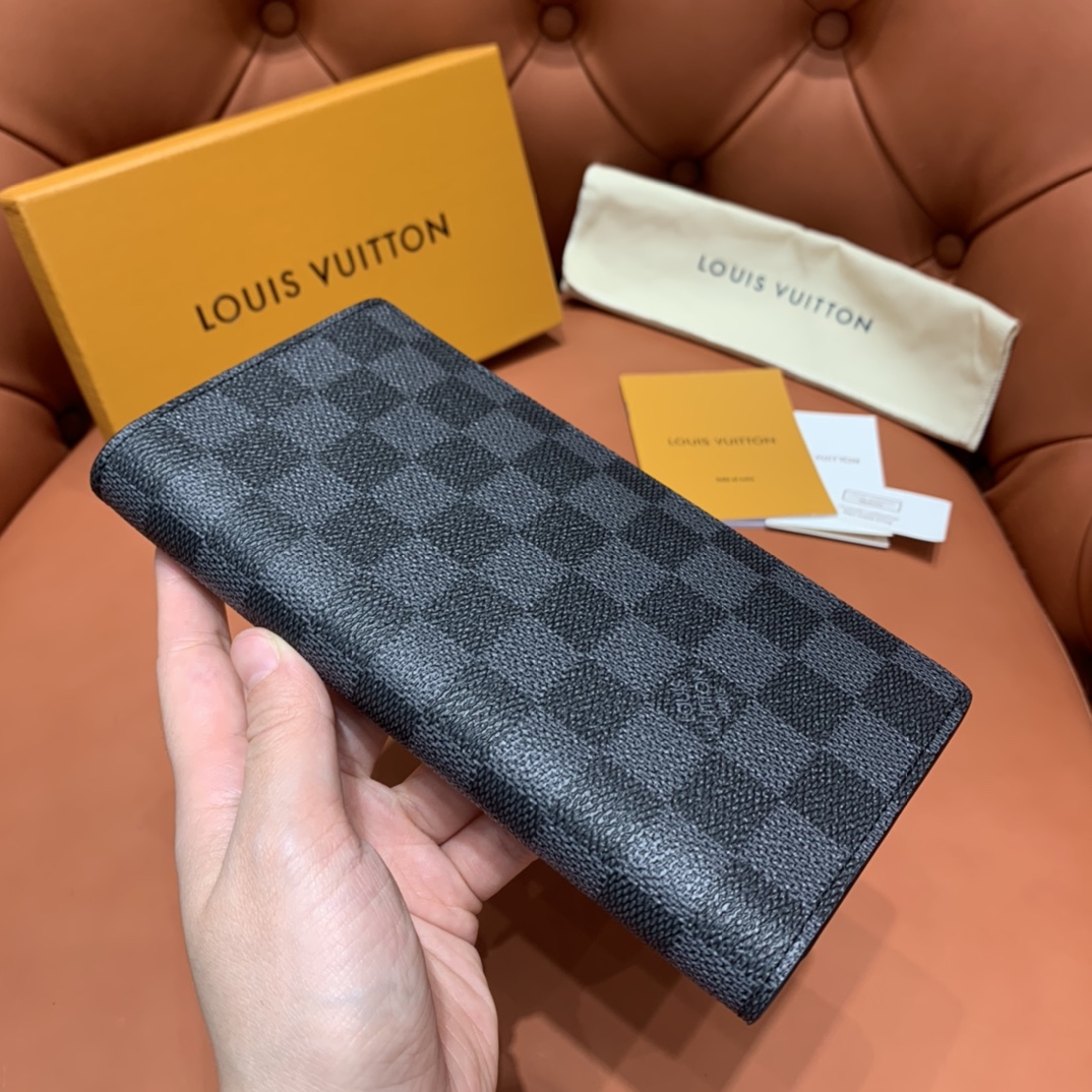 Bagsaaa L0vis Vvtt0n N62665 Brazza Wallet Damier Graphite - 19cm