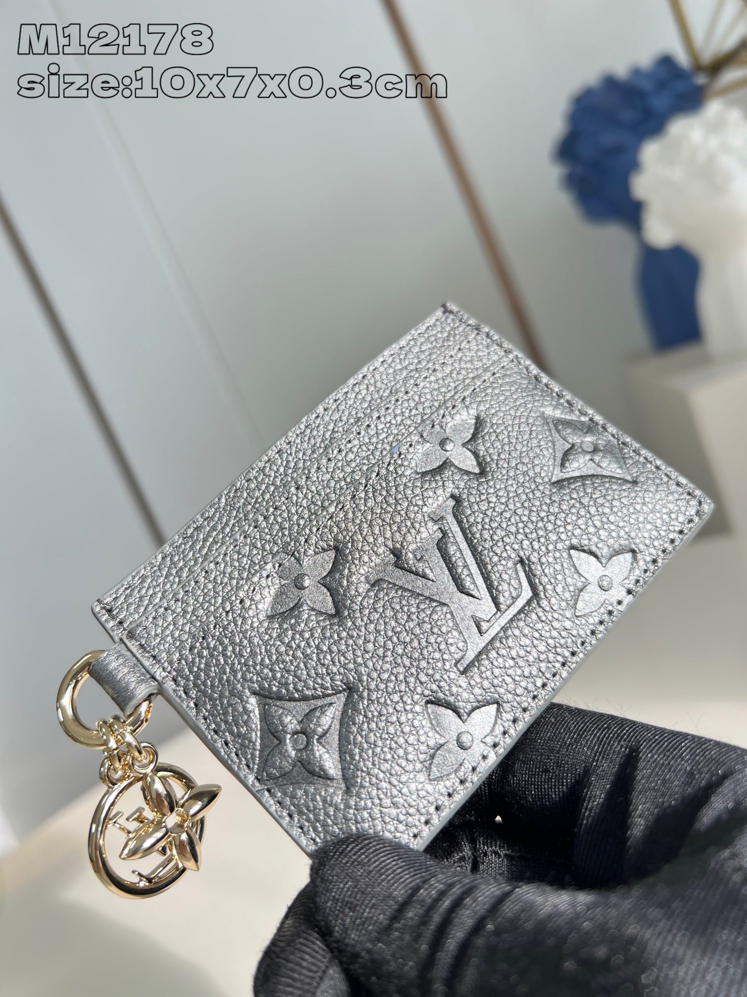 Bagsaaa L0vis Vvtt0n M12178 LV Charms Card Holder Gun Metal - 10.2cm