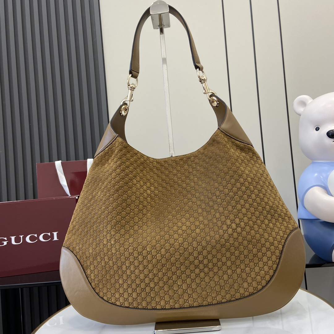 Bagsaaa Gvc*1 B large shoulder bag 815924 brown suede - 49 x 46 x 4cm