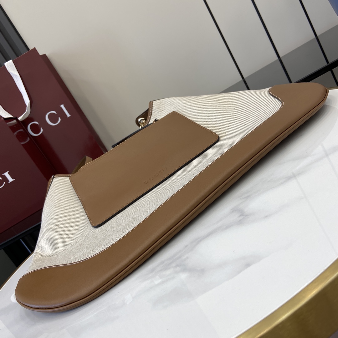 Bagsaaa Gvc*1 B large shoulder bag 815924 brown & cotton canvas - 49 x 46 x 4cm