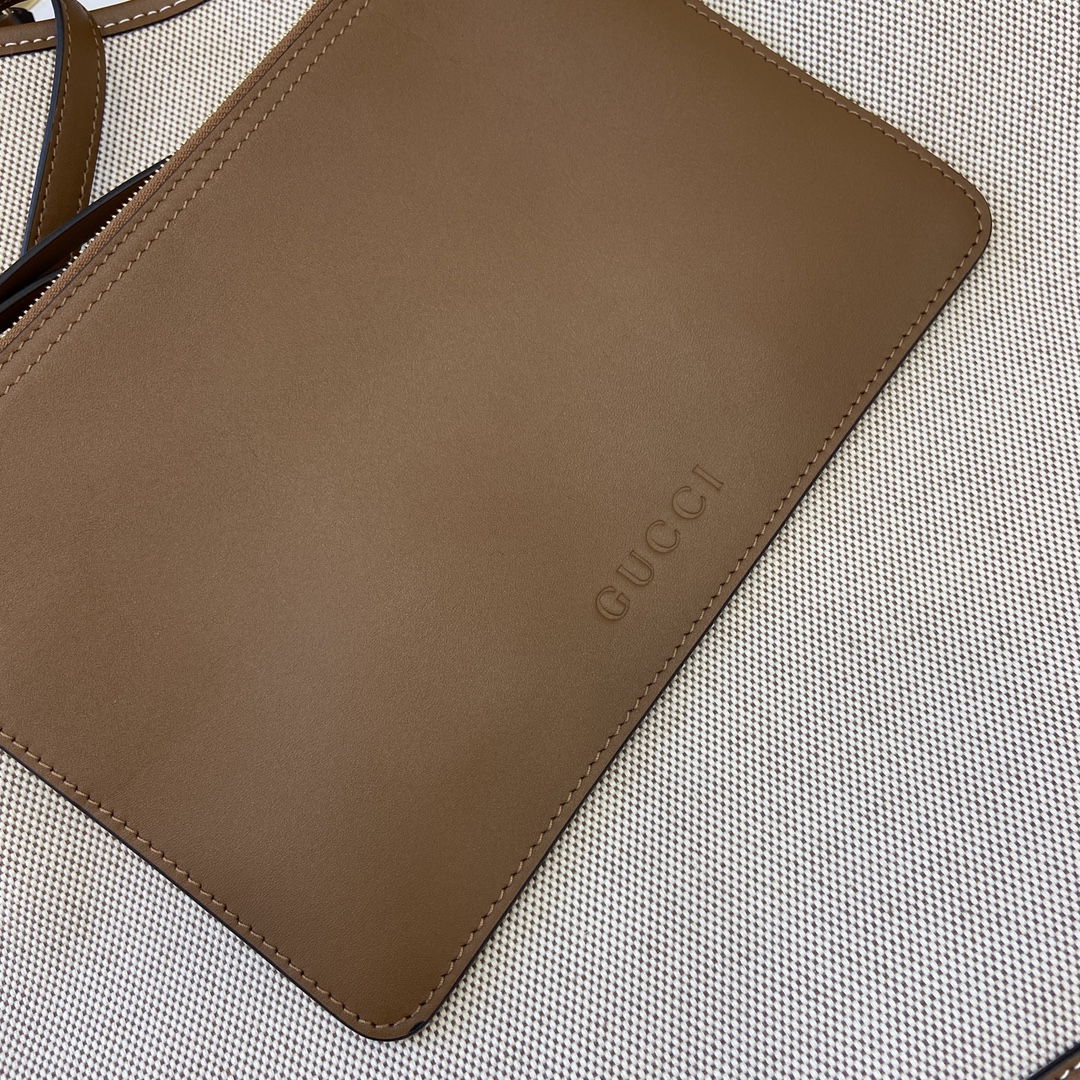 Bagsaaa Gvc*1 B large shoulder bag 815924 brown & cotton canvas - 49 x 46 x 4cm