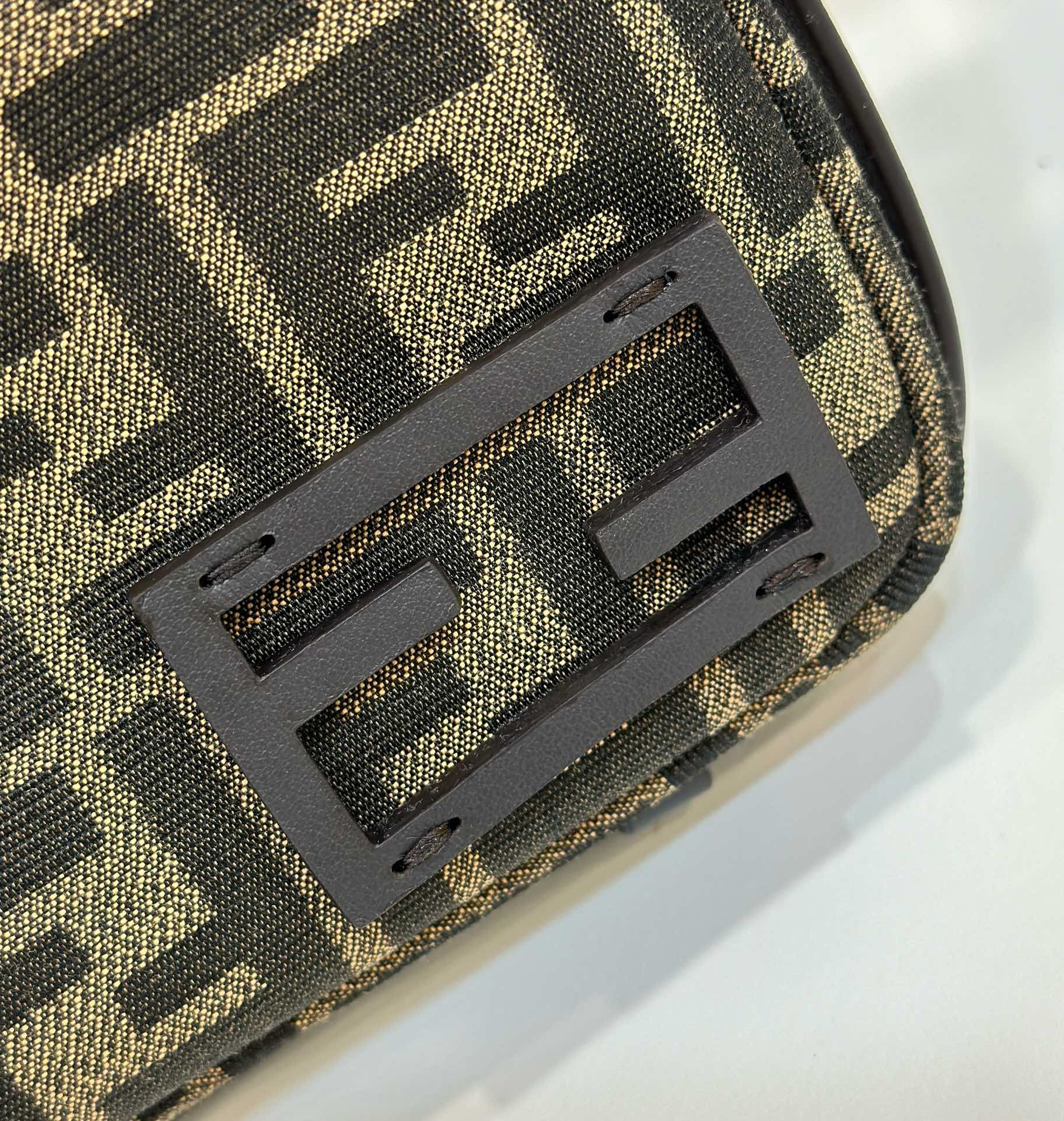 Bagsaaa Simply F**di Mini Brown FF jacquard fabric mini bag - 22cm