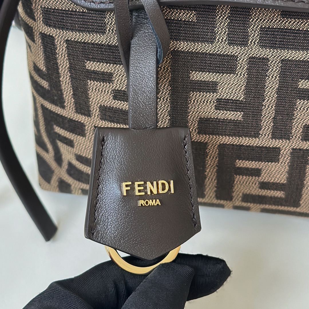 Bagsaaa F**di By The Way Soft Mini Brown FF jacquard fabric mini bag - 20cm