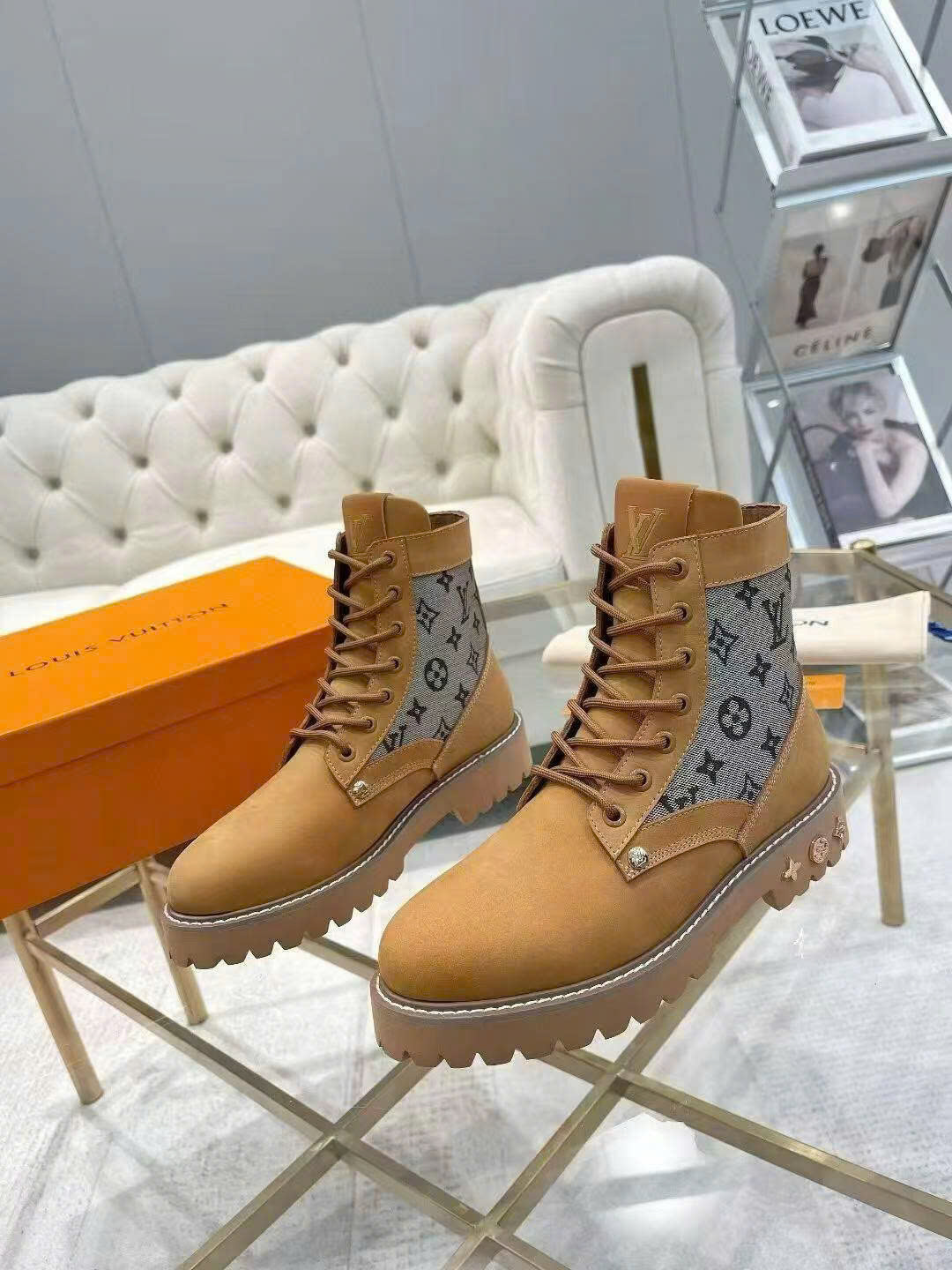 Bagsaaa L0vis Vvtt0n Ranger Ankle Boot Beige 