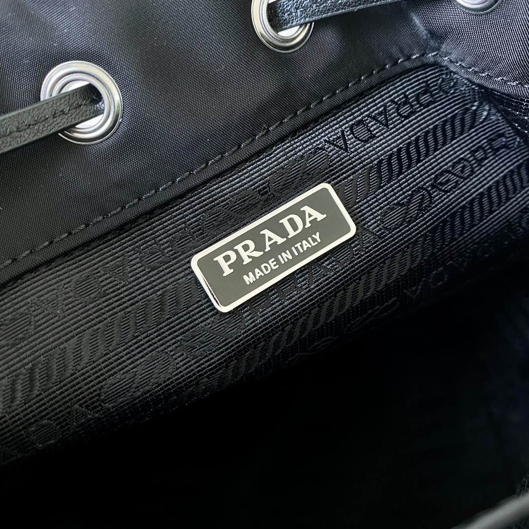 Bagsaaa Pra*a Re-Nylon mini-bag with studs 1BE067 black - 19.5cm