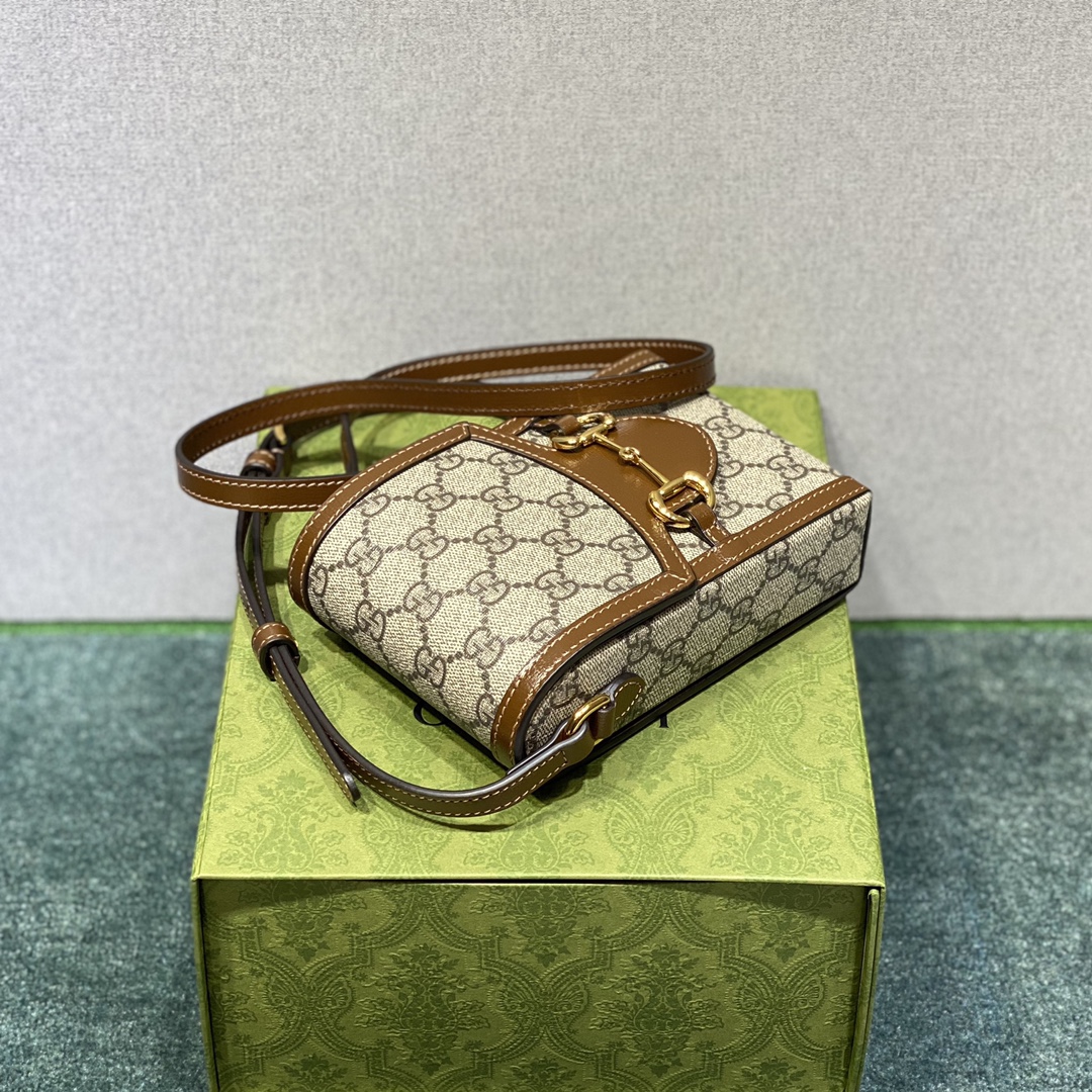 Bagsaaa Gvc*1 Horsebit 1955 mini bag 625615 brown & ebony - 17cm