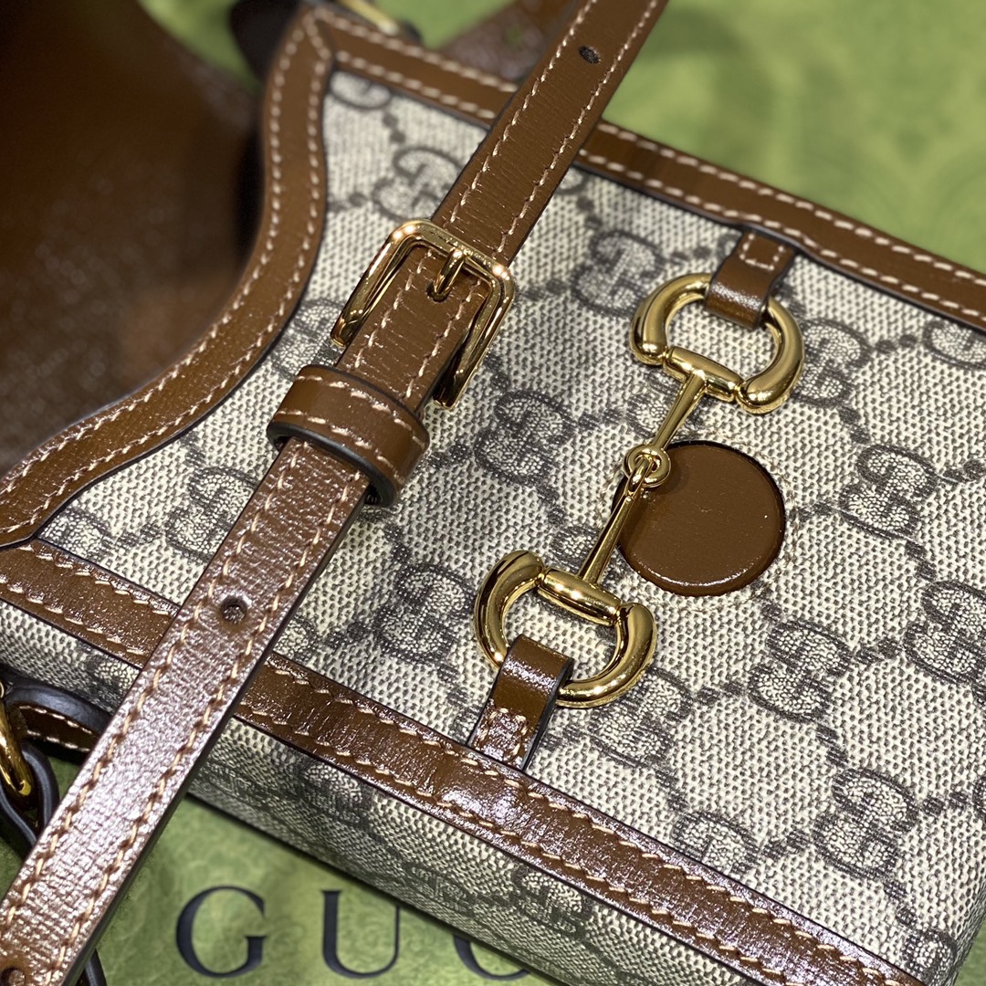 Bagsaaa Gvc*1 Horsebit 1955 mini bag 625615 brown & ebony - 17cm