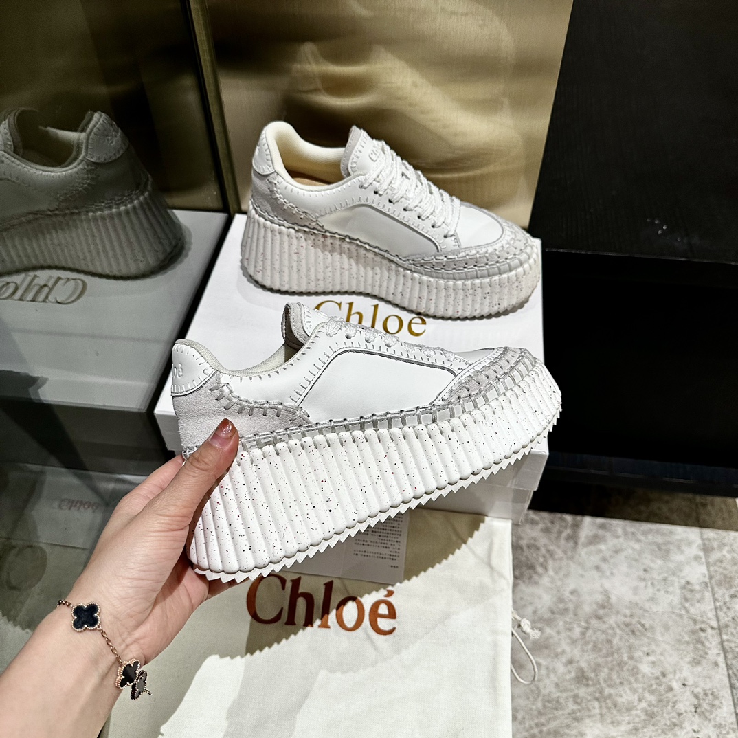 Bagsaaa Chloé Nama wedge sneaker white