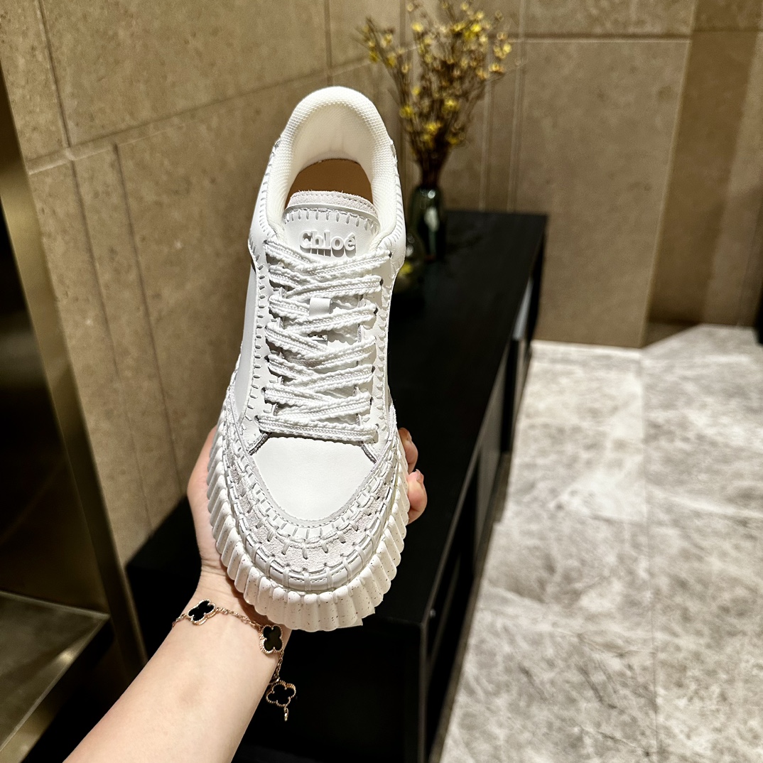 Bagsaaa Chloé Nama wedge sneaker white
