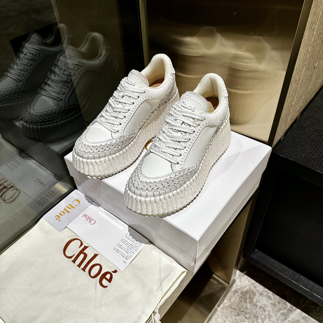 Bagsaaa Chloé Nama wedge sneaker white