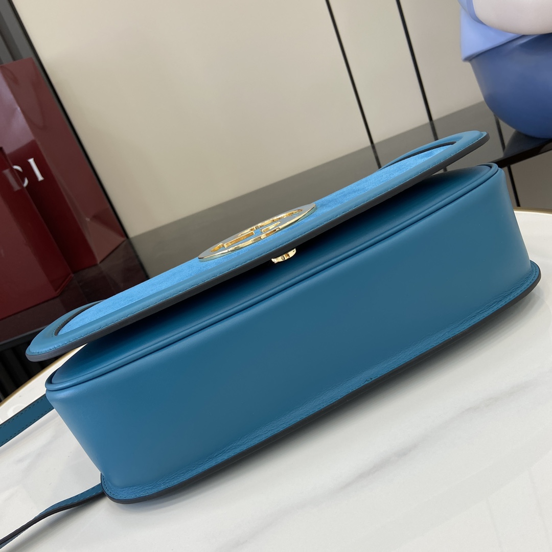 Bagsaaa Gvc*1 Blondie medium top handle bag ‎815719 blue suede - 32 x 17 x 10cm