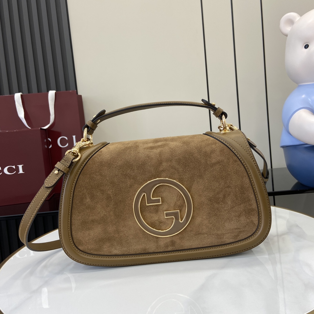 Bagsaaa Gvc*1 Blondie medium top handle bag ‎815719 brown suede - 32 x 17 x 10cm