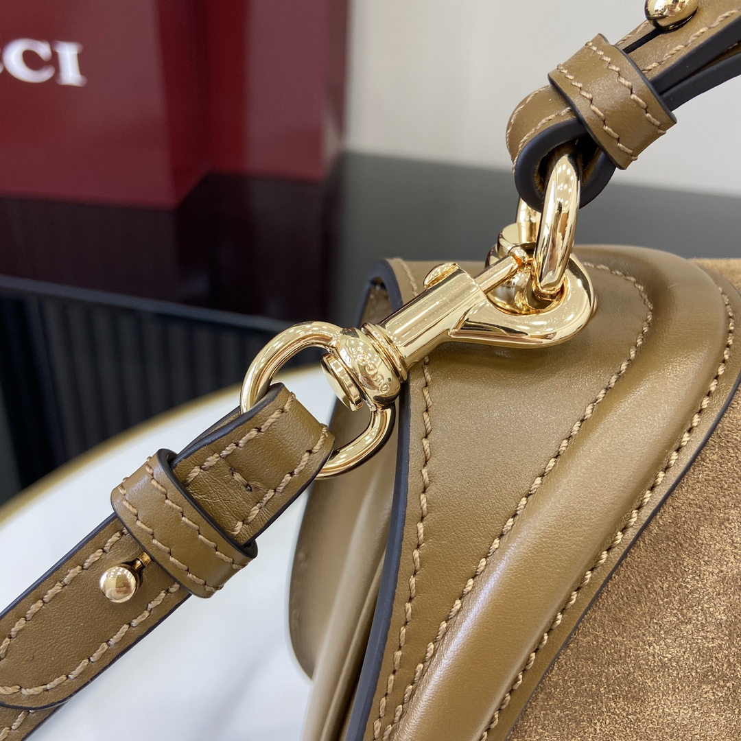 Bagsaaa Gvc*1 Blondie medium top handle bag ‎815719 brown suede - 32 x 17 x 10cm