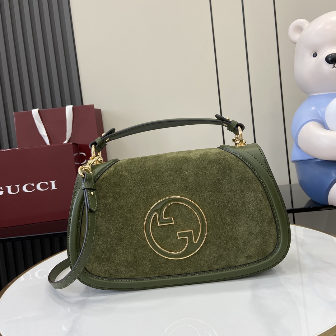 Bagsaaa Gvc*1 Blondie medium top handle bag ‎815719 green suede - 32 x 17 x 10cm