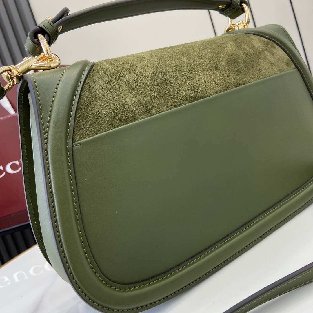 Bagsaaa Gvc*1 Blondie medium top handle bag ‎815719 green suede - 32 x 17 x 10cm