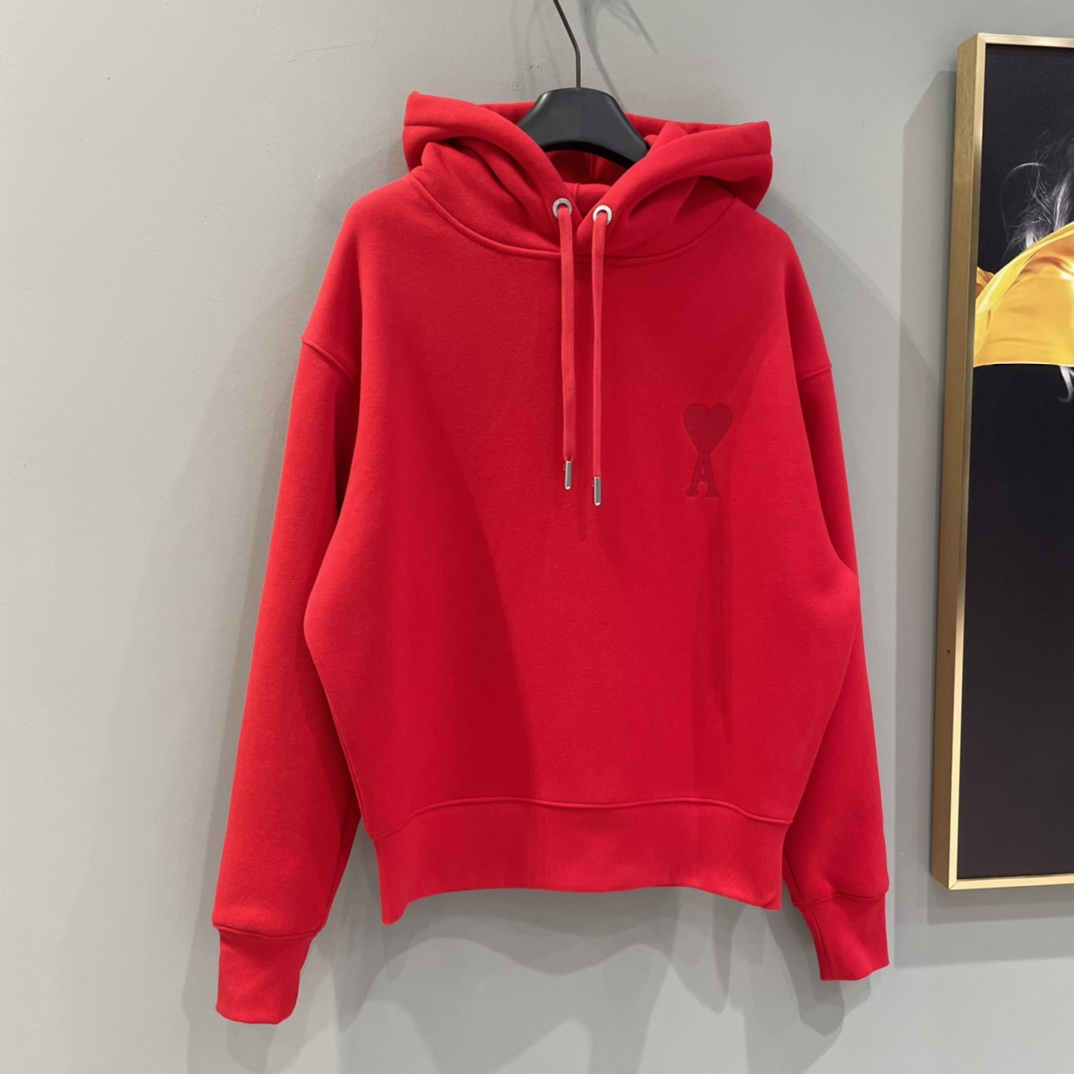 Bagaaaa AMI Paris Ami de Coeur hoodie red