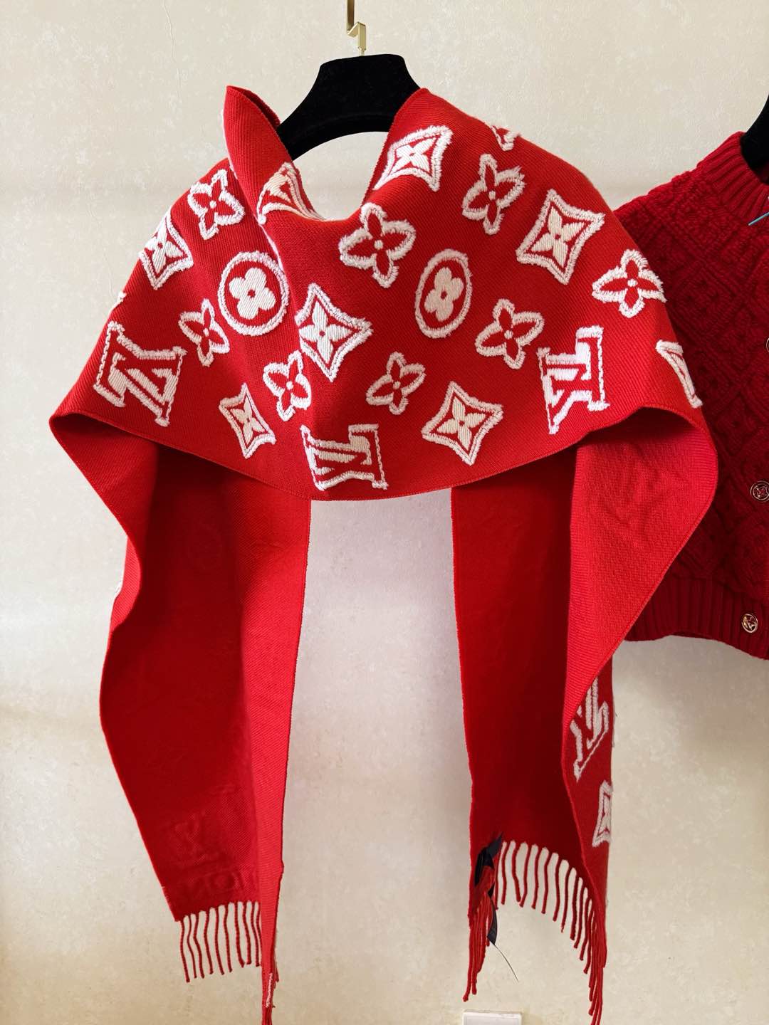 Bagsaaa M92837 LV 3D Scarf Red - 220 x 34 cm