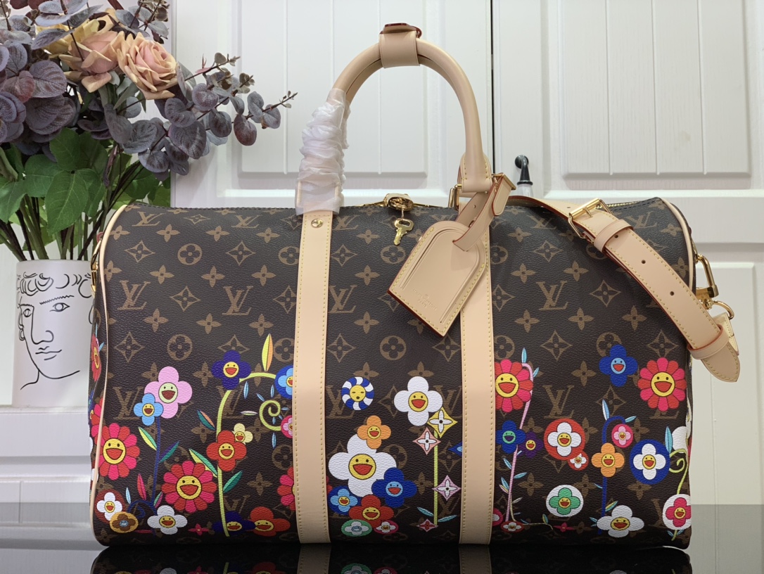 Bagsaaa L0vis Vvtt0n M14182 LV x TM Keepall Bandoulière 45 Cabin size - 45 x 27 x 20 cm