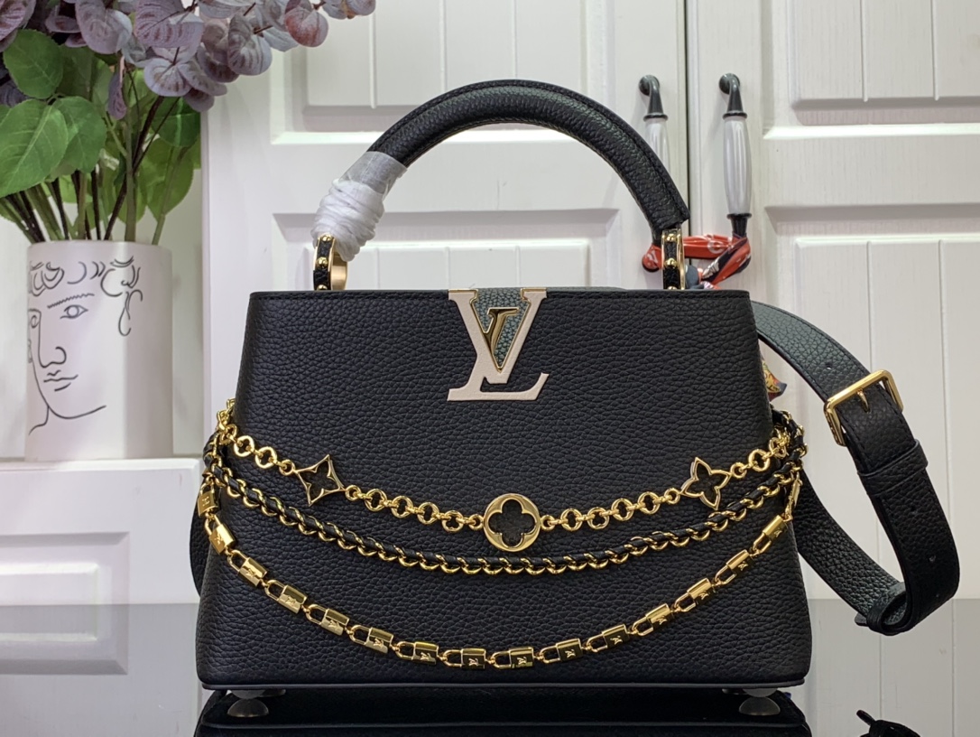 Bagsaaa L0vis Vvtt0n M12345 Capucines BB Black - 27cm