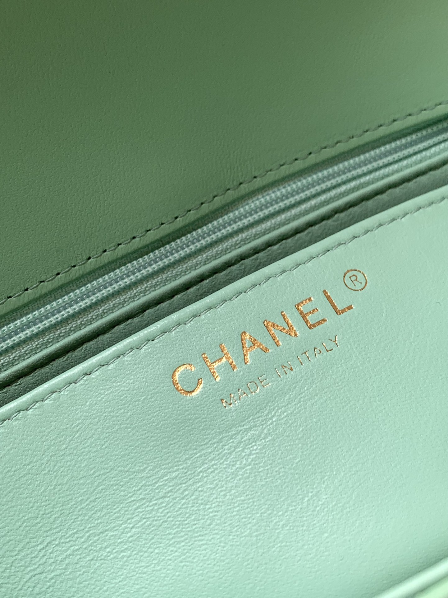 Bagsaaa Ch**el Mini Flap Bag with Top Handle AS5243 Light Green - 20cm
