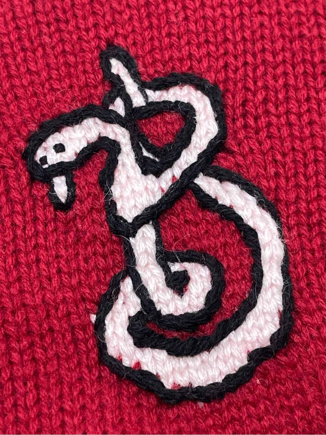 Bagsaaa Bv*b*rry B Snake Wool Cashmere Sweater Red
