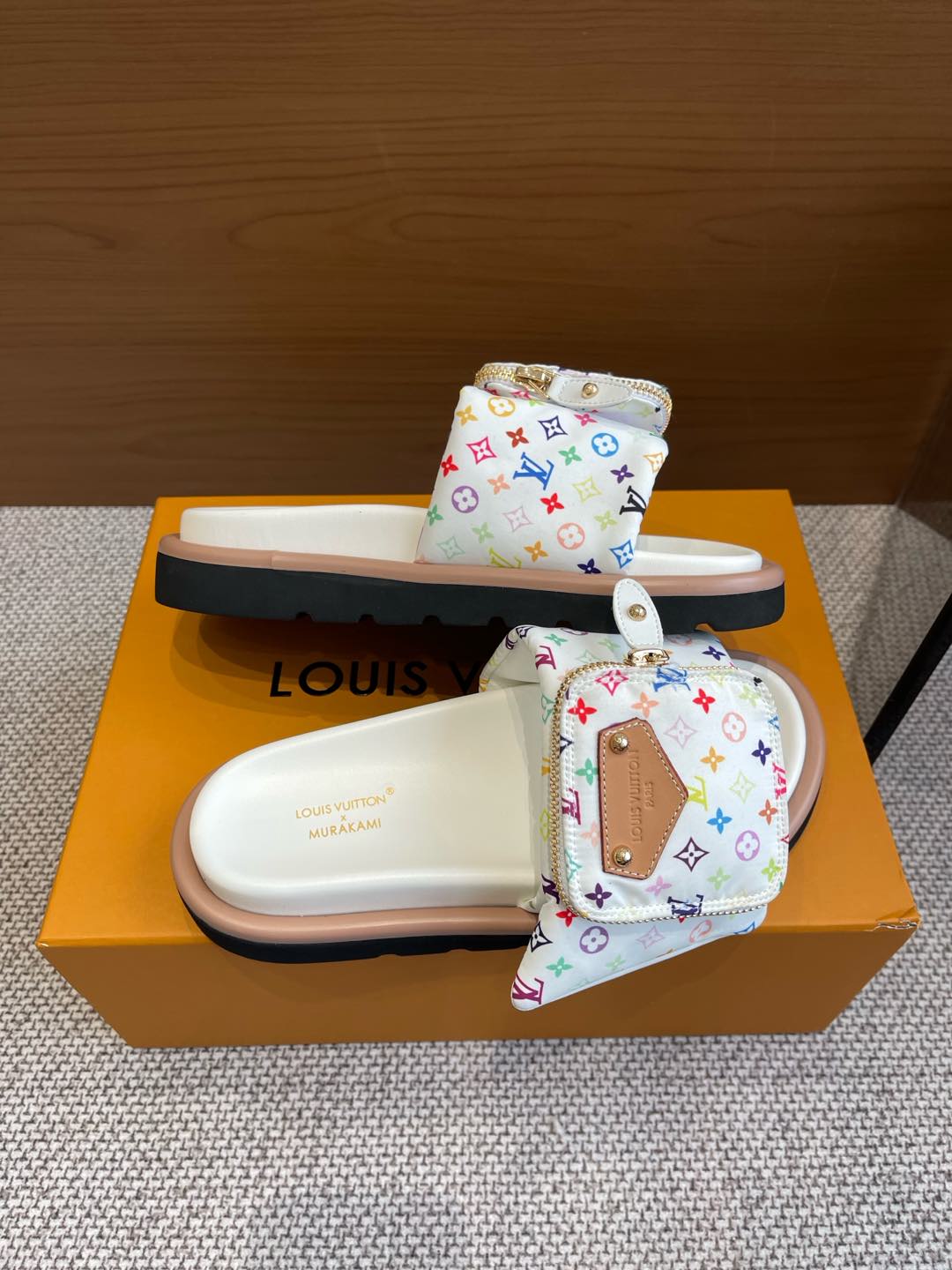Bagsaaa LV x TM Pool Pillow Flat Comfort Mule Multicolored