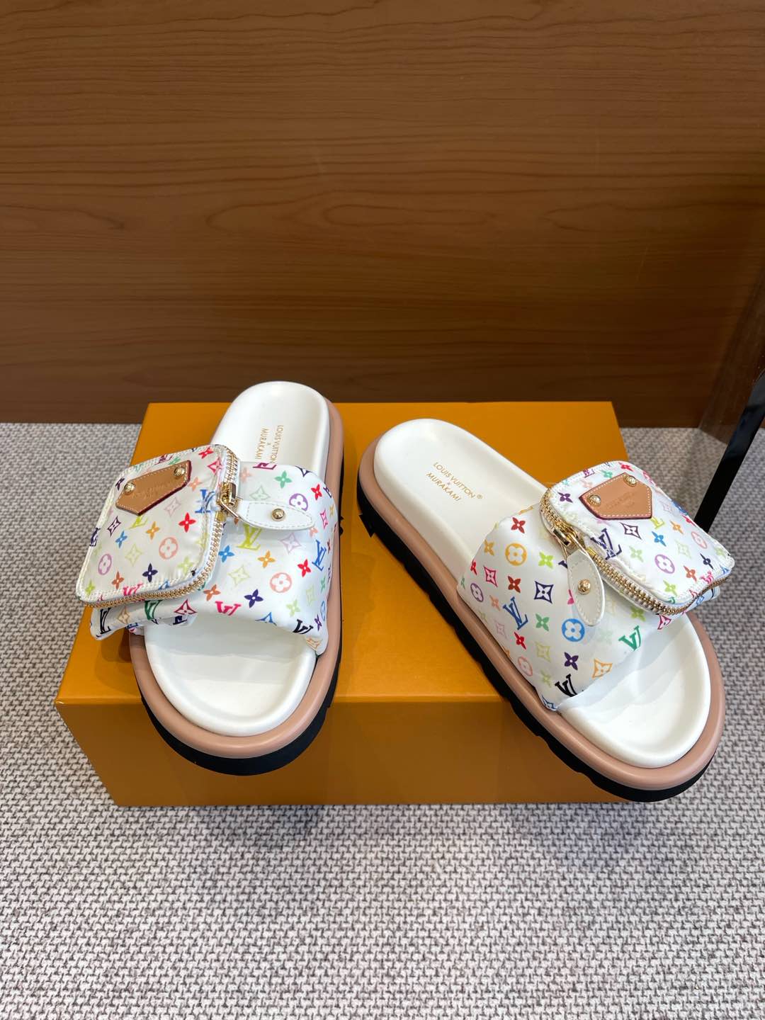 Bagsaaa LV x TM Pool Pillow Flat Comfort Mule Multicolored