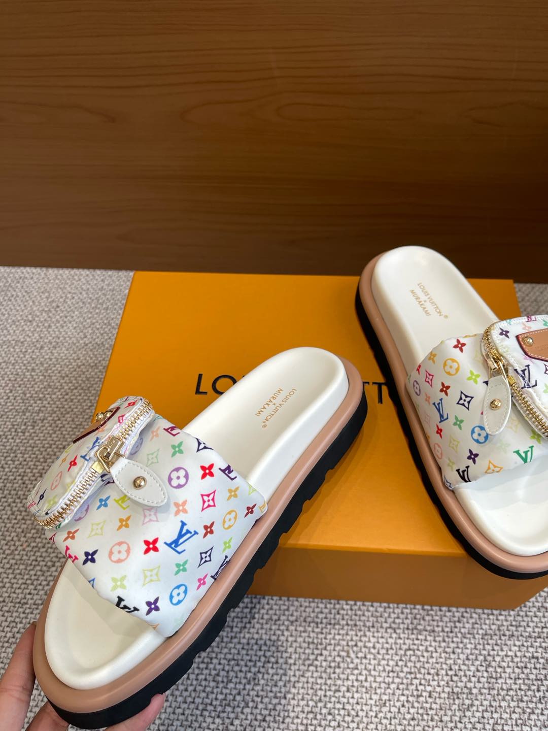 Bagsaaa LV x TM Pool Pillow Flat Comfort Mule Multicolored