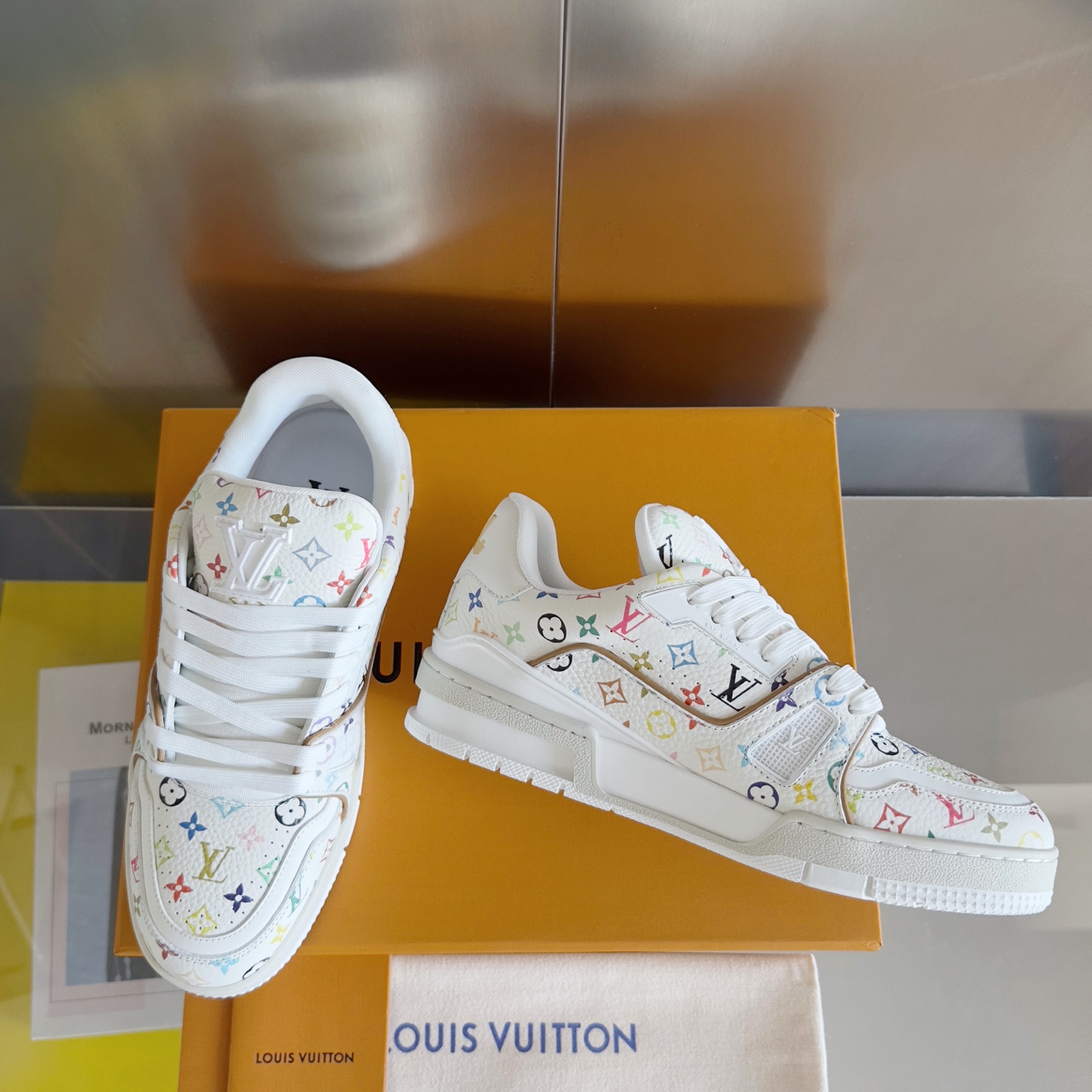 Bagsaaa LV x TM LV Trainer Sneaker Multicolored White