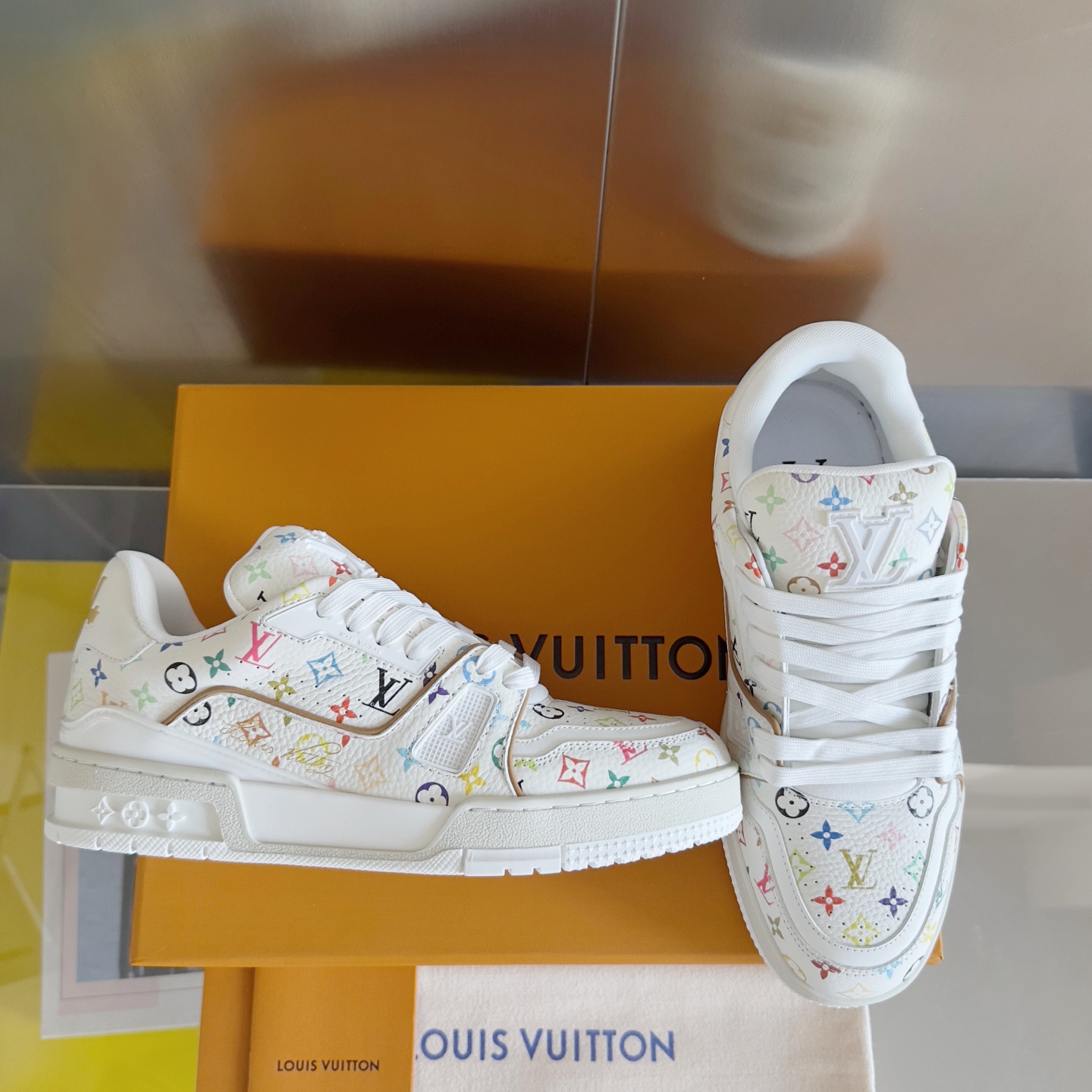 Bagsaaa LV x TM LV Trainer Sneaker Multicolored White