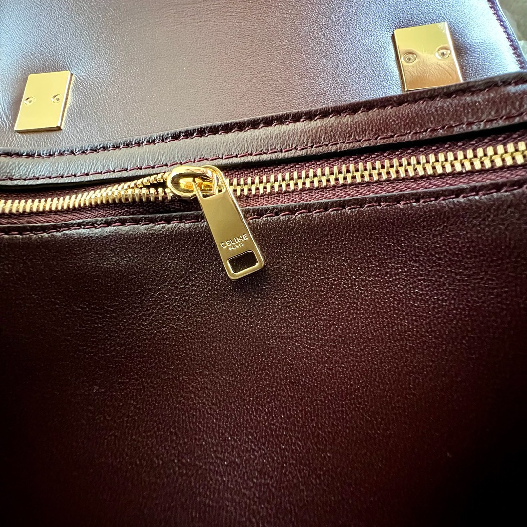Bagsaaa Teen Garance Bag In Bicolour Patent Calfskin Dark Brown - 18.5 x 13.5 x 7 CM