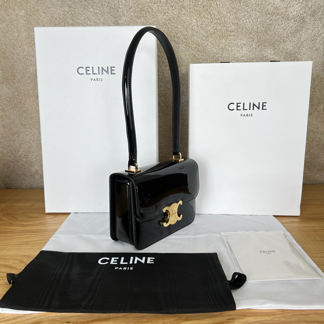 Bagsaaa Teen Garance Bag In Bicolour Patent Calfskin Black - 18.5 x 13.5 x 7 CM