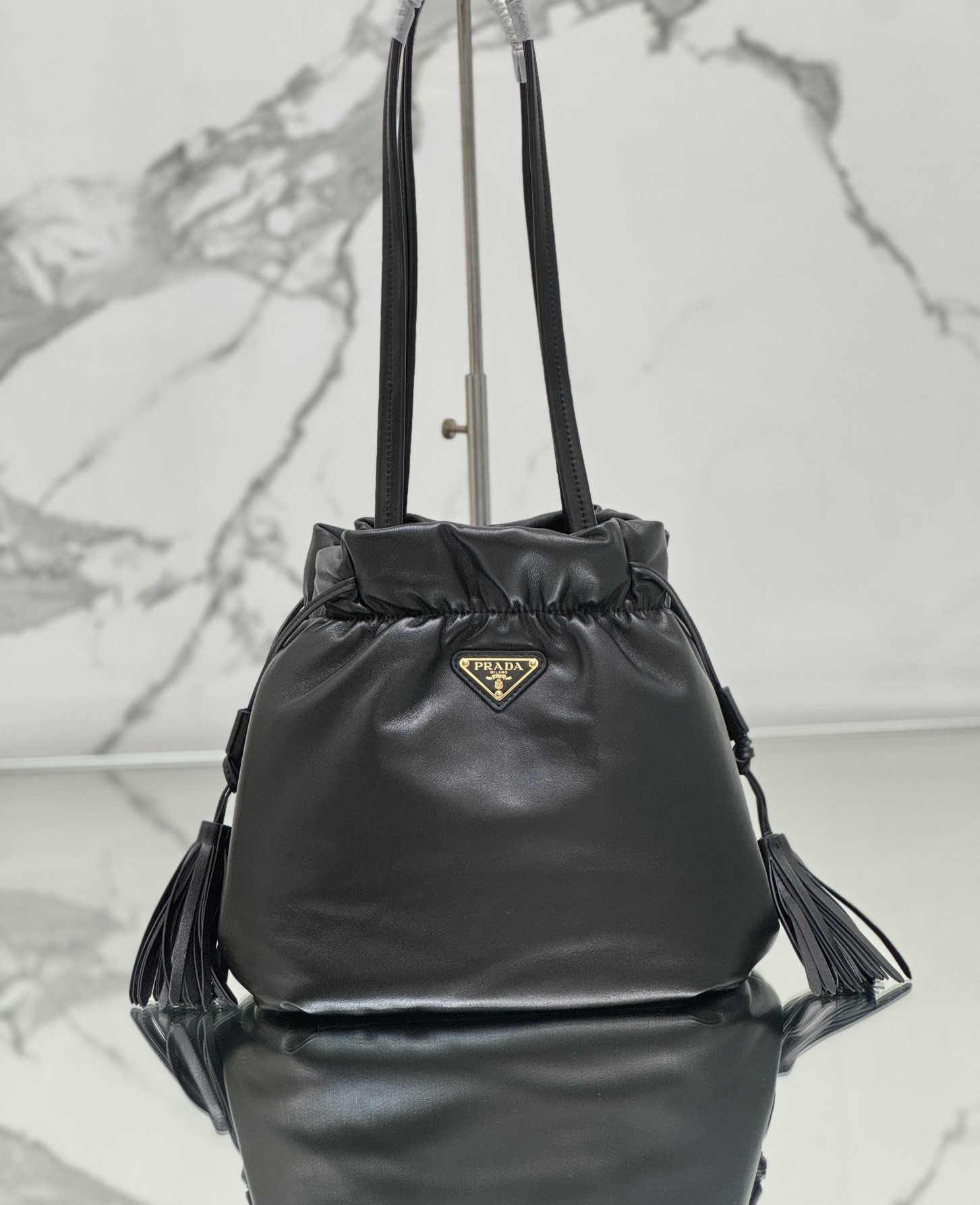 Bagsaaa Pra*a Nappa leather shoulder bag 1BG541 black - 30cm