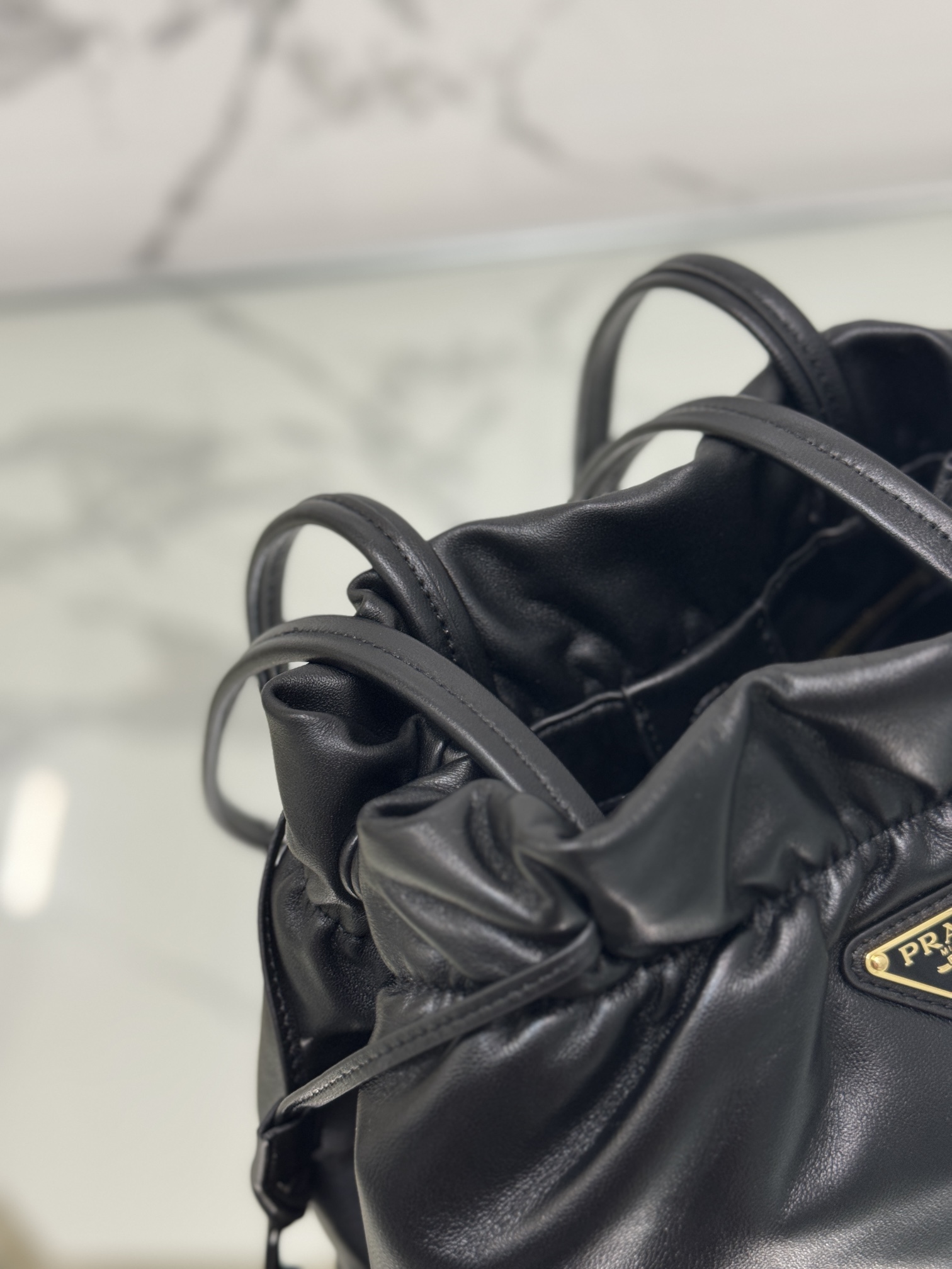 Bagsaaa Pra*a Nappa leather shoulder bag 1BG541 black - 30cm