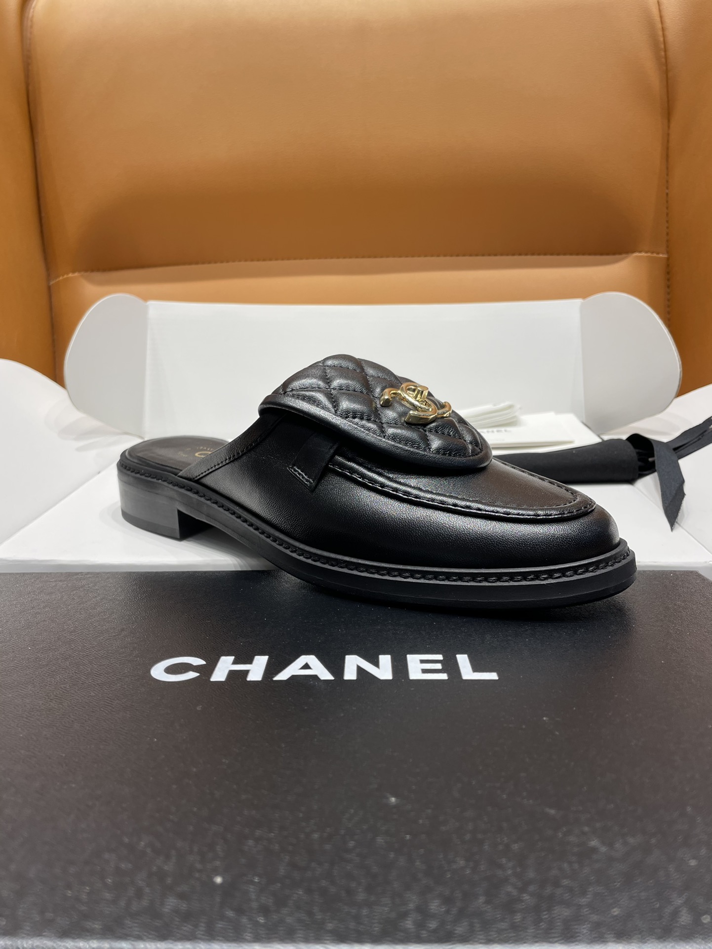 Bagsaaa Ch**el Black Mule 2cm