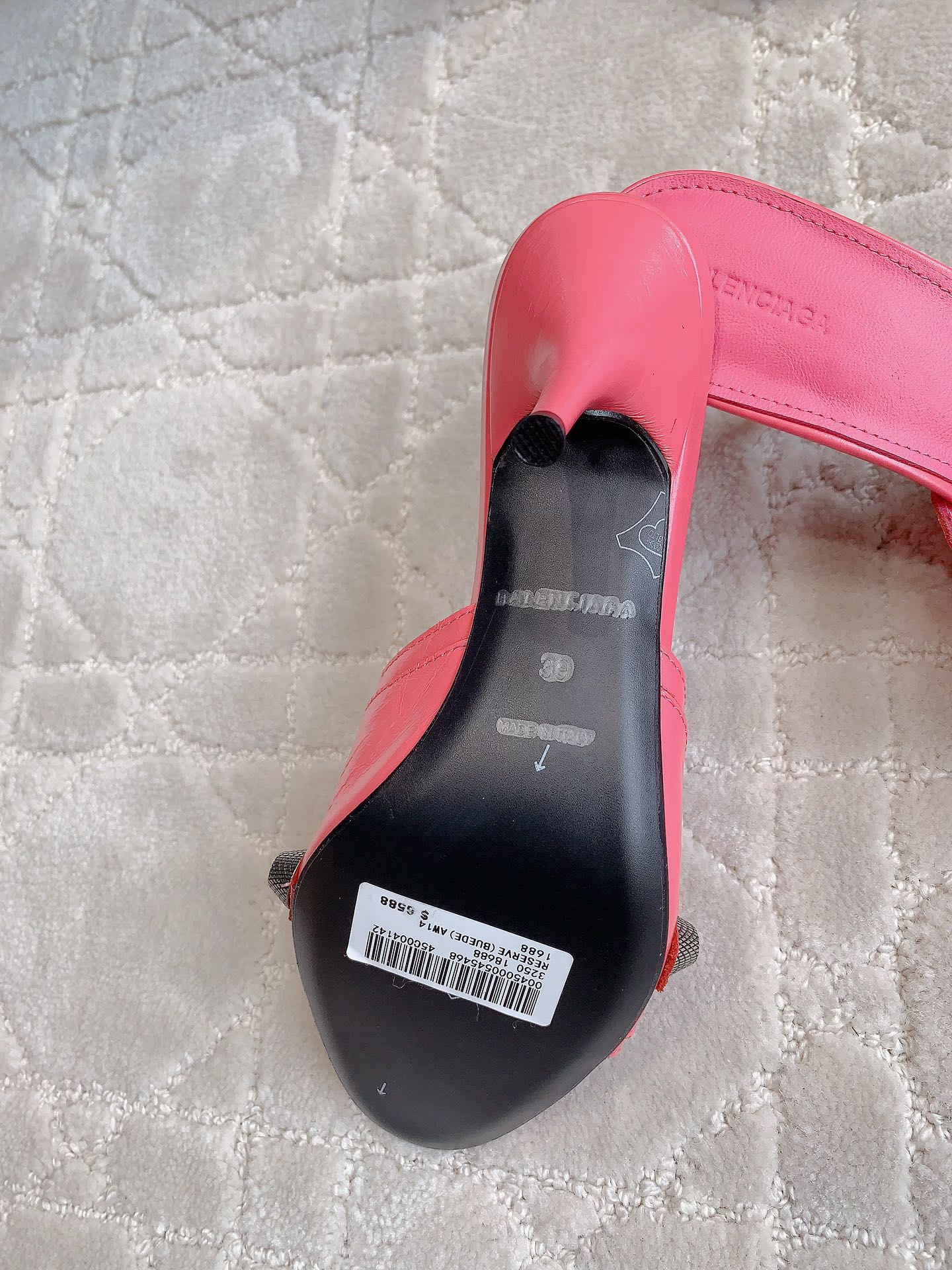 Bagsaaa Ba1en*iaga Cagole leather mules pink
