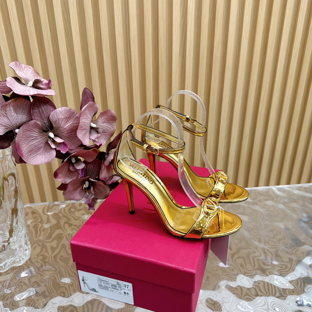 Bagsaaa Va1e*ntin0 Garavani VLogo Signature sandals gold - 10cm