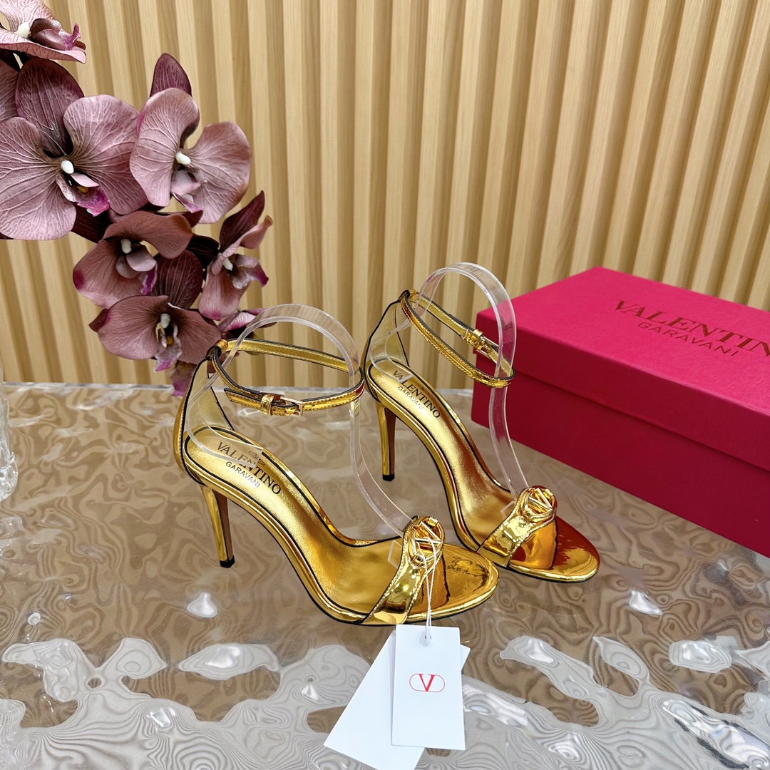 Bagsaaa Va1e*ntin0 Garavani VLogo Signature sandals gold - 10cm