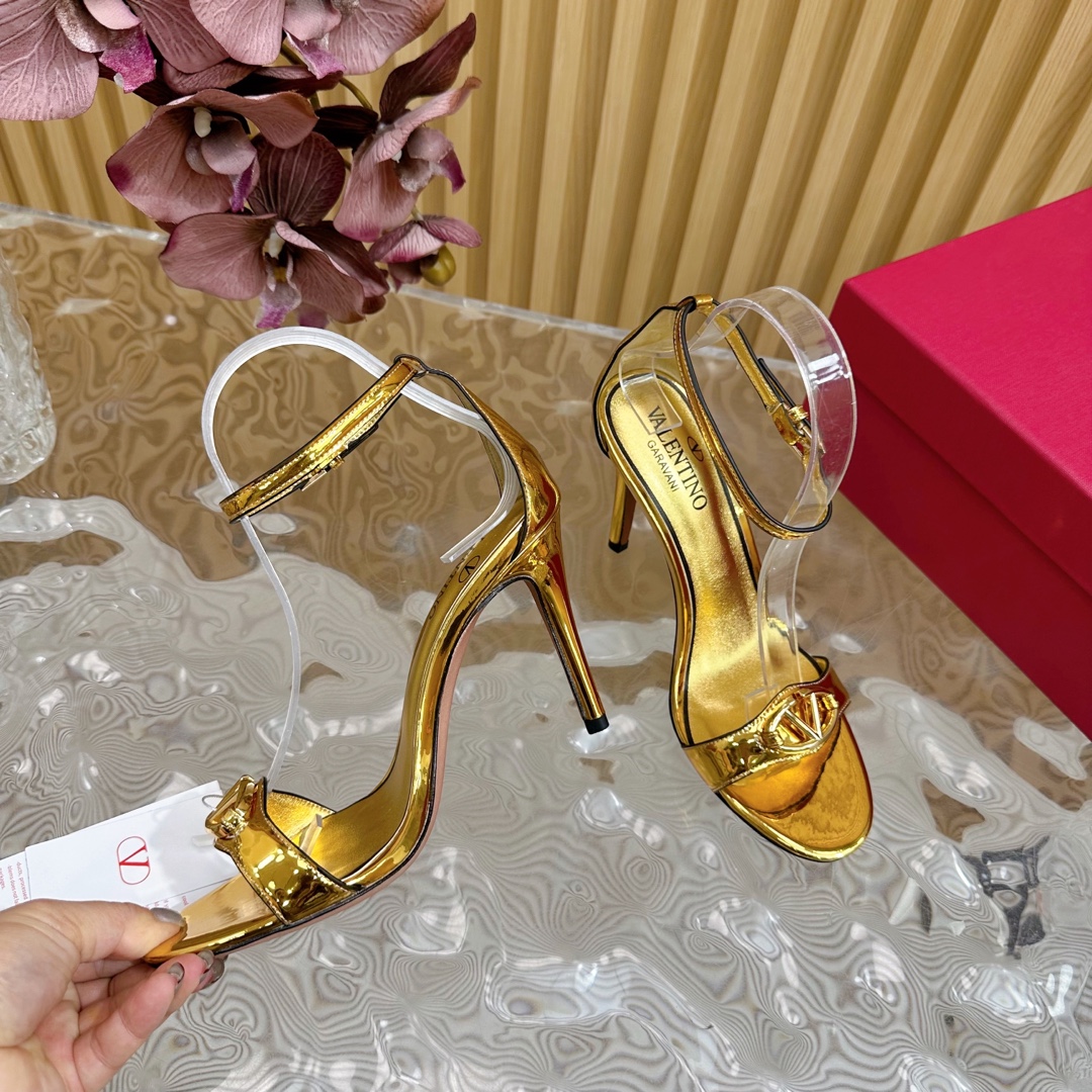 Bagsaaa Va1e*ntin0 Garavani VLogo Signature sandals gold - 10cm