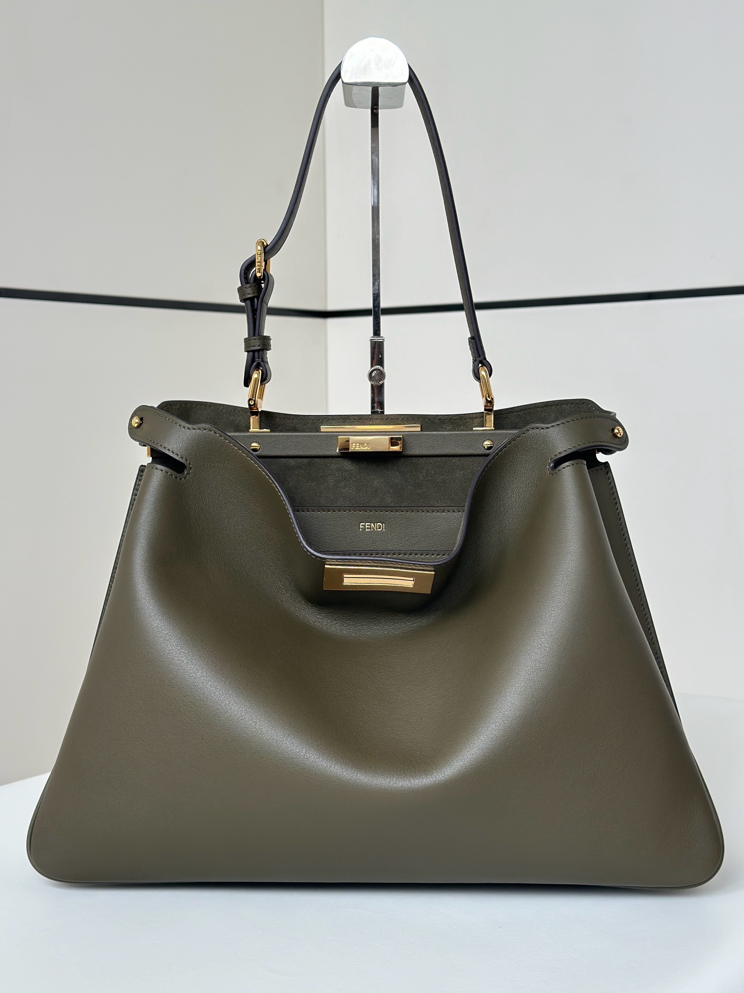 Bagsaaa Peekaboo Soft Large Dark green leather bag - 40.5cm