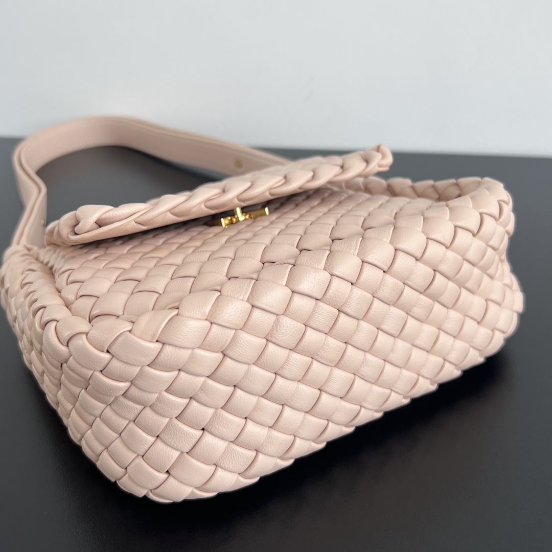 Bagsaaa B0tt*ga Ven*ta Small Cobble Shoulder Bag 762711 Light Pink - 19cm